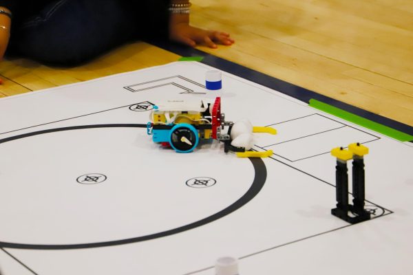 Students that competed in the competition used Lego Spike robots. Three tasks were required to gain points for their team.
