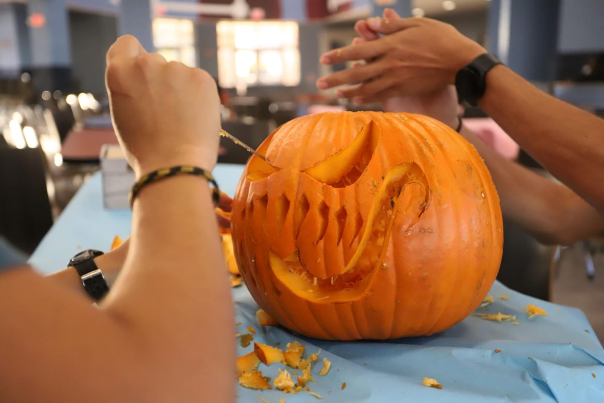 We are Venom. Ivanna decides to do a Venom themed pumpkin.