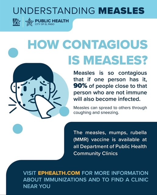 An instagram post to help spread awareness about Measles. It includes information on how it can spread, vaccinations available, and resources to go to.