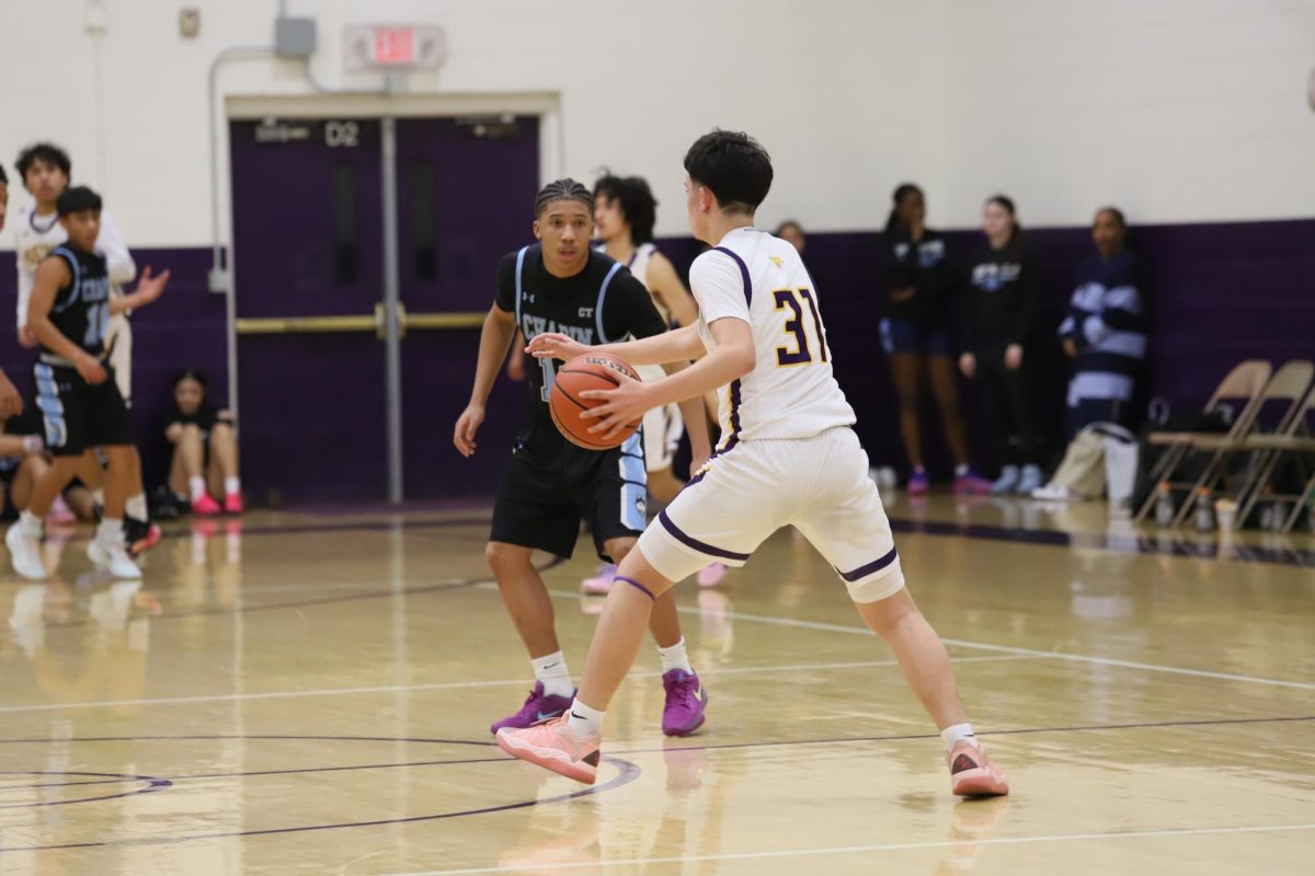 Lockdown. In this picture JV star Avery is seen playing solid defence. Avery was able to lock down the opposing player and force a turnover. "Staying discipline is on of the most important things on defence" 