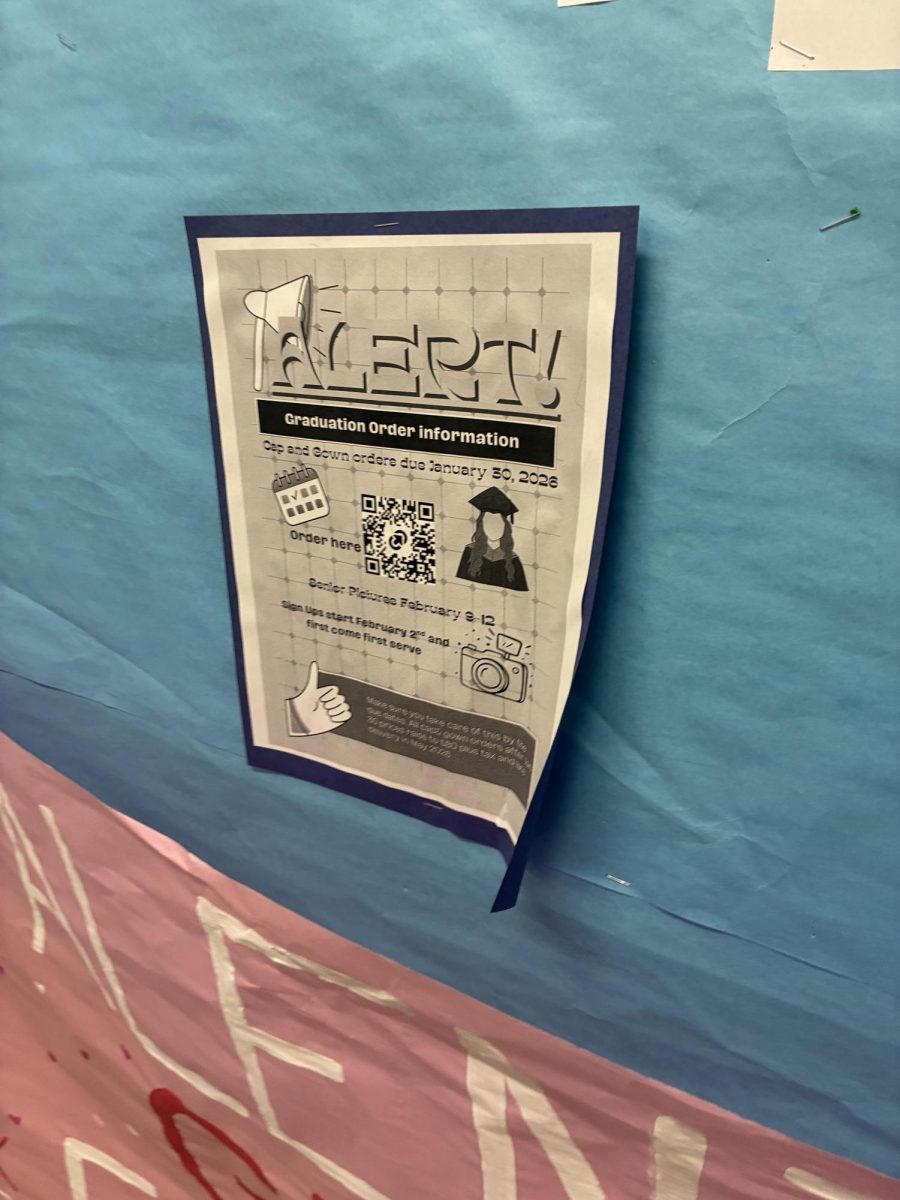 Graduation season is here! Cap and gown orders were due January 30th—make sure to scan the code to avoid late fees.